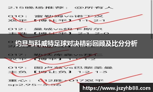 约旦与科威特足球对决精彩回顾及比分分析
